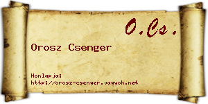 Orosz Csenger névjegykártya